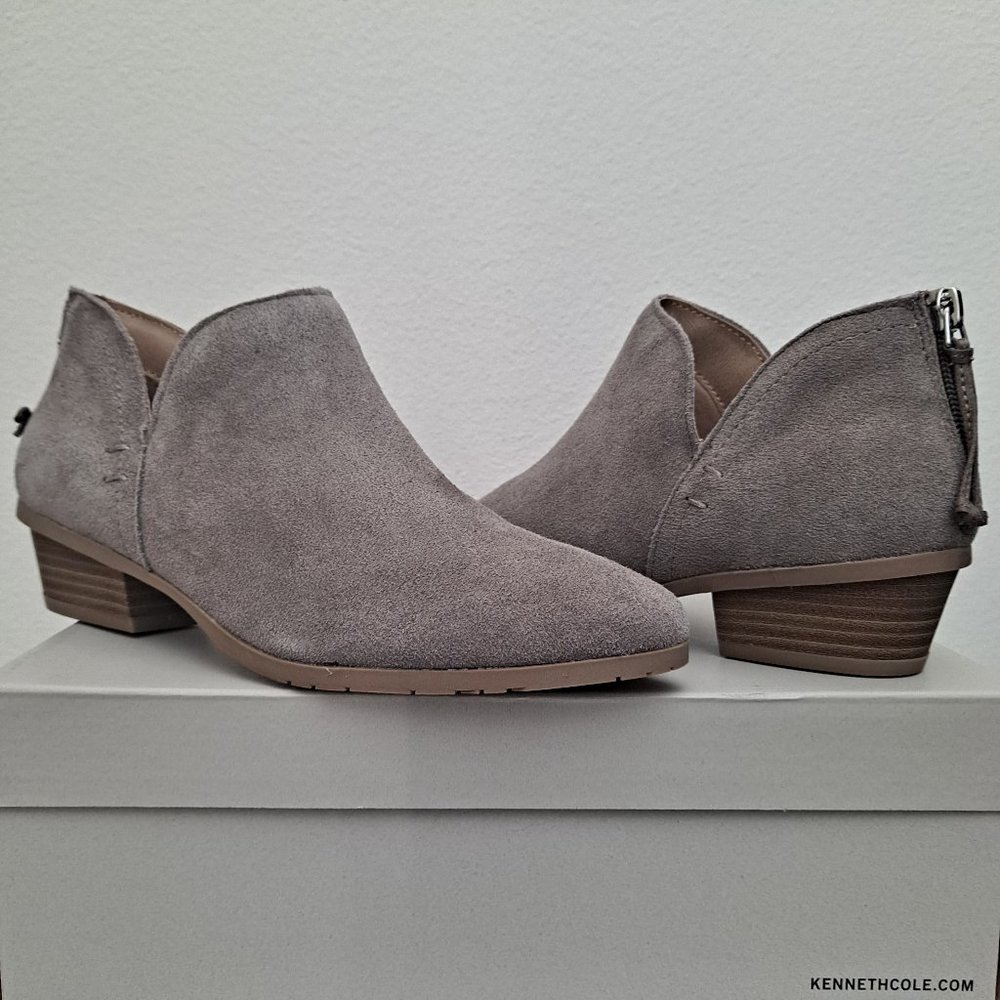 Kenneth Cole Side Way tan / taupe suede ankle booties